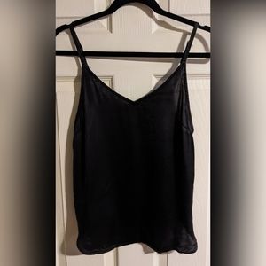 FINAL PRICE Vagamundo Black 100% Silk Cami Top M/L Boho Festival